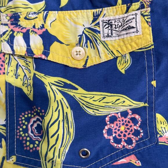 Polo Ralph Lauren large men’s floral hibiscus swim trunks shorts - Picture 8 of 10